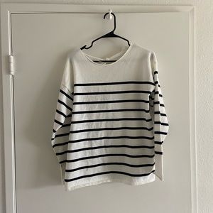 Striped Sweater with Open Back